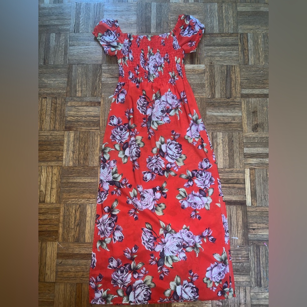 Monteau Red and White Dress